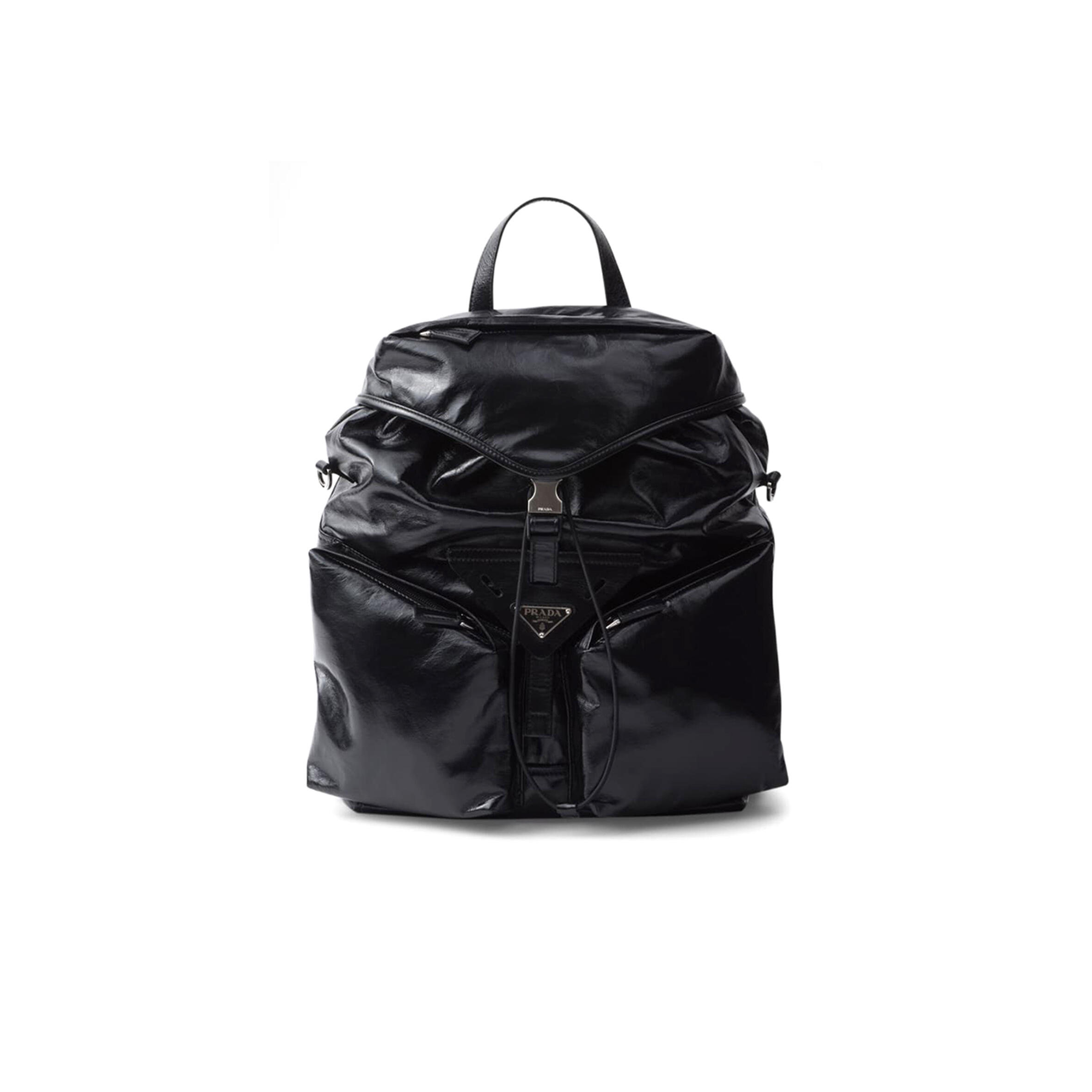 PRADA LEATHER BACKPACK MEN'S BLACK 2VZ108 (45*38*18cm)